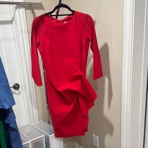 Chiara Boni Vibrant Red Long Sleeve Dress
